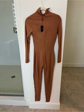 JLUXLABEL Rust-Tone Long Sleeve Jumpsuit